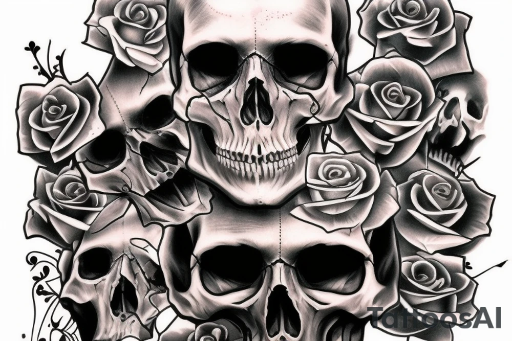 Tech human skull tattoo idea