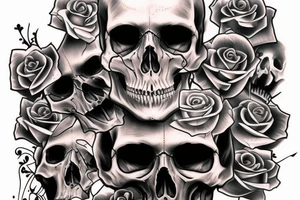 Tech human skull tattoo idea