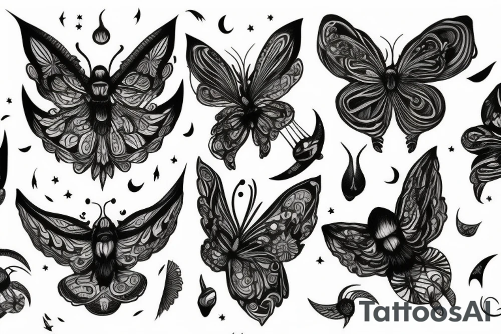 lunar moths tattoo idea