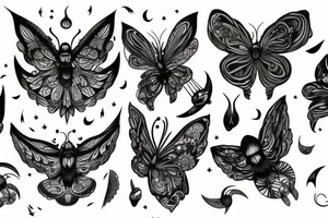 lunar moths tattoo idea