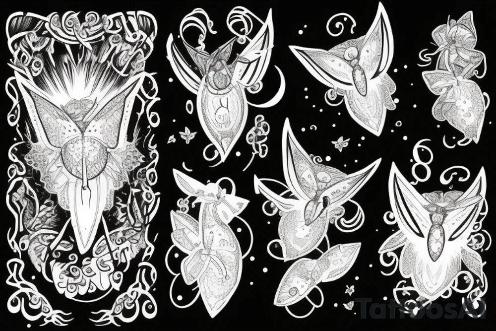 lunar moths tattoo idea