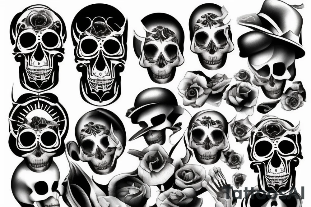 Technologic skull tattoo idea