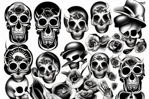 Technologic skull tattoo idea