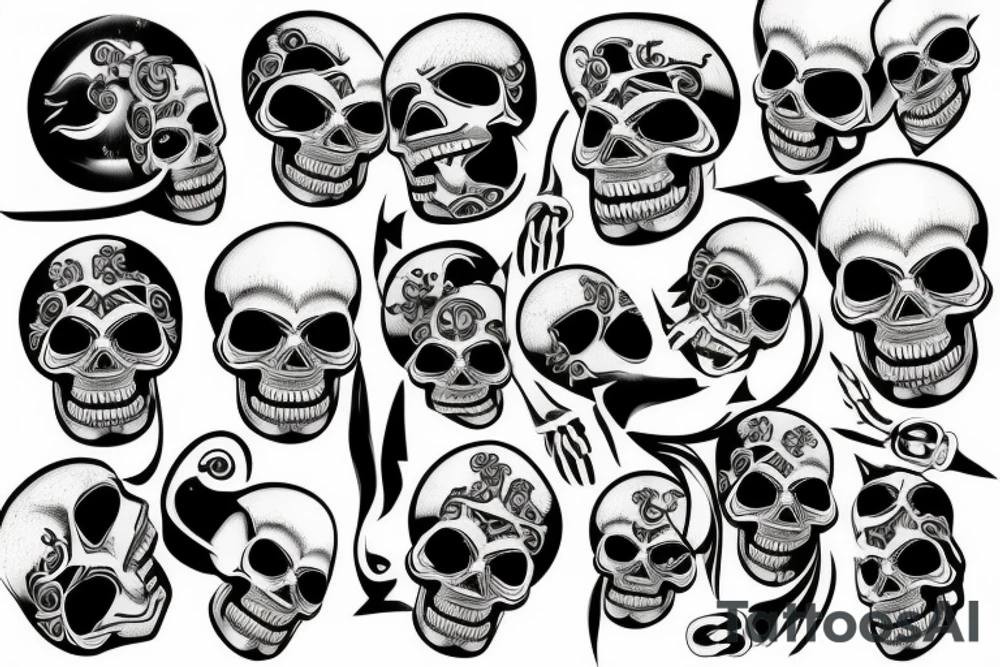 Technologic skull tattoo idea