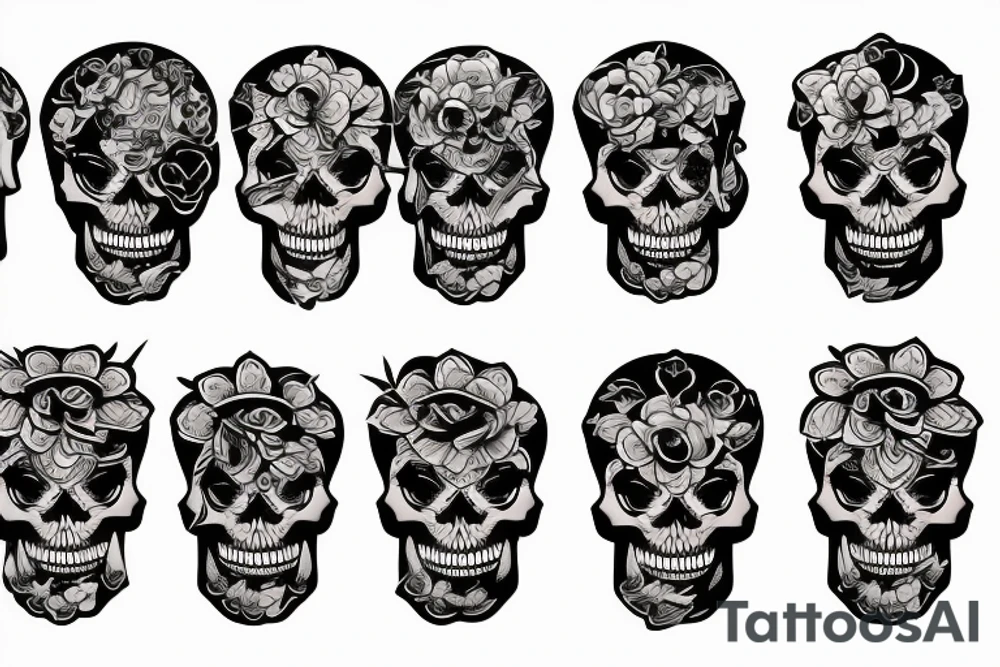 Technologic skull tattoo idea