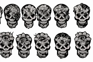 Technologic skull tattoo idea