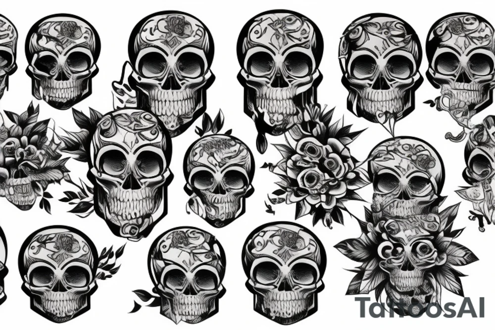 Technologic skull tattoo idea