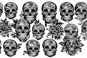 Technologic skull tattoo idea
