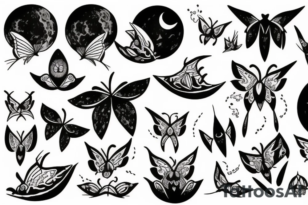 lunar moths tattoo idea