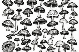 fly agaric mushrooms tattoo idea