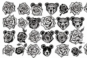 Bear rose tattoo idea