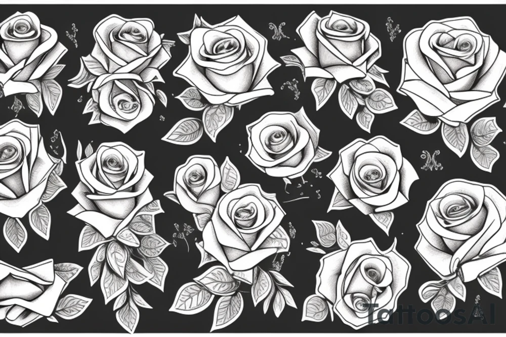 Bear holding roses tattoo idea