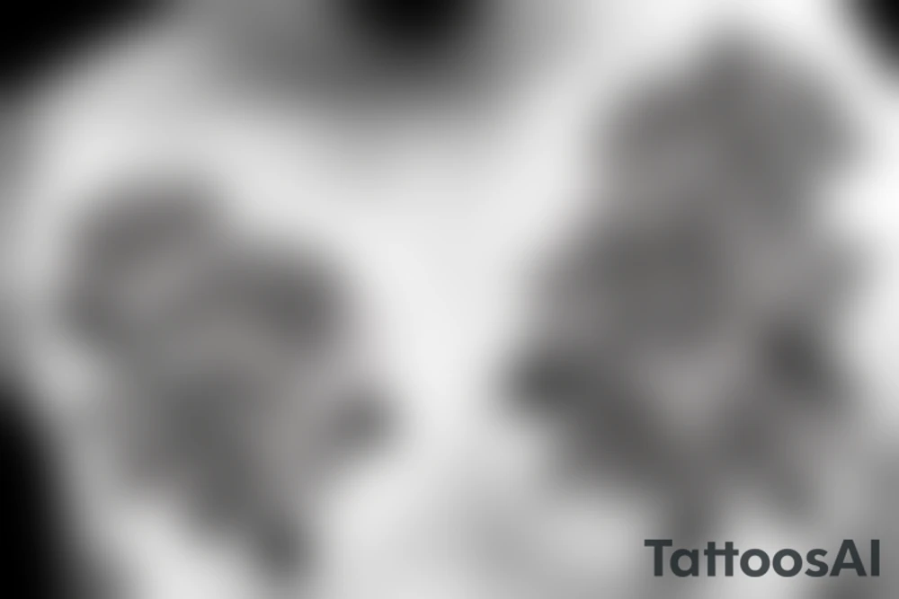 Bear made of roses tattoo idea