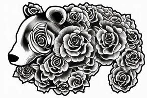 Bear made of roses tattoo idea