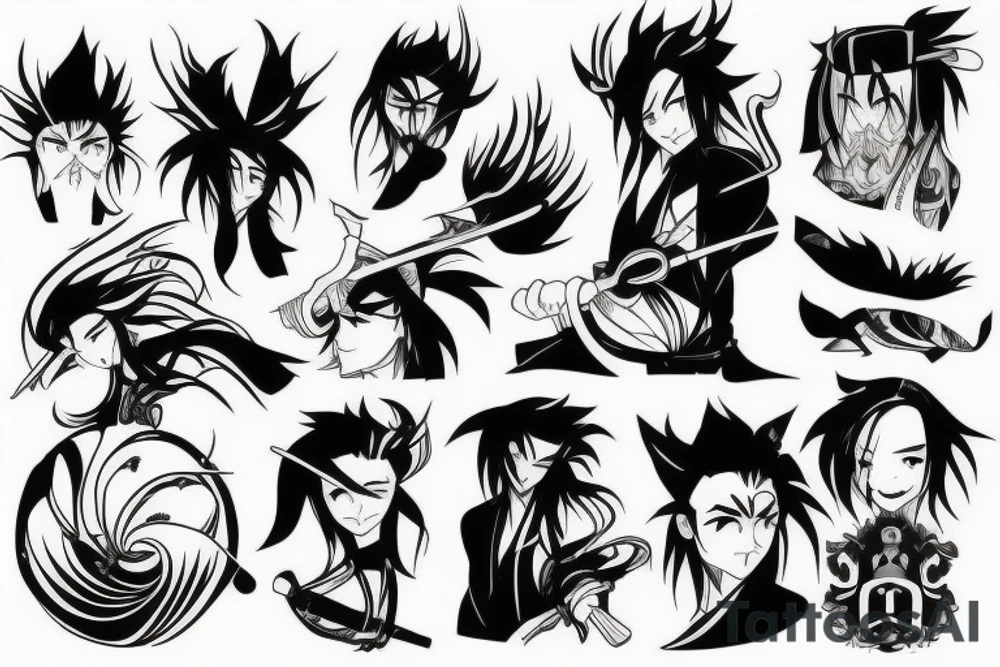 tanjiro from anime demon slayer tattoo idea