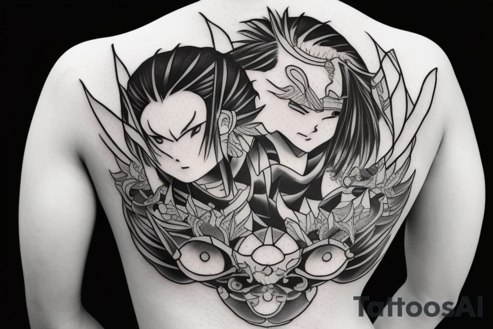 tanjiro from anime demon slayer tattoo idea