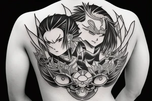 tanjiro from anime demon slayer tattoo idea