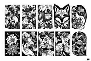 Fox made of dahlias tattoo idea
