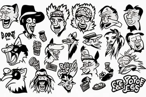 Tom and jery, coyote and road runner, bart and lisa tattoo idea