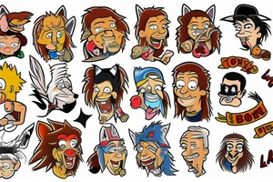 Tom and jery, coyote and road runner, bart and lisa tattoo idea