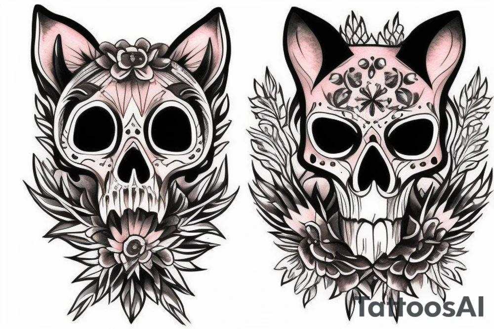 Fox skull tattoo idea