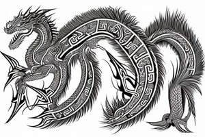 maori dragon shoulder tattoo idea