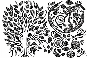 whole arm slavic tatto with Tree tattoo idea