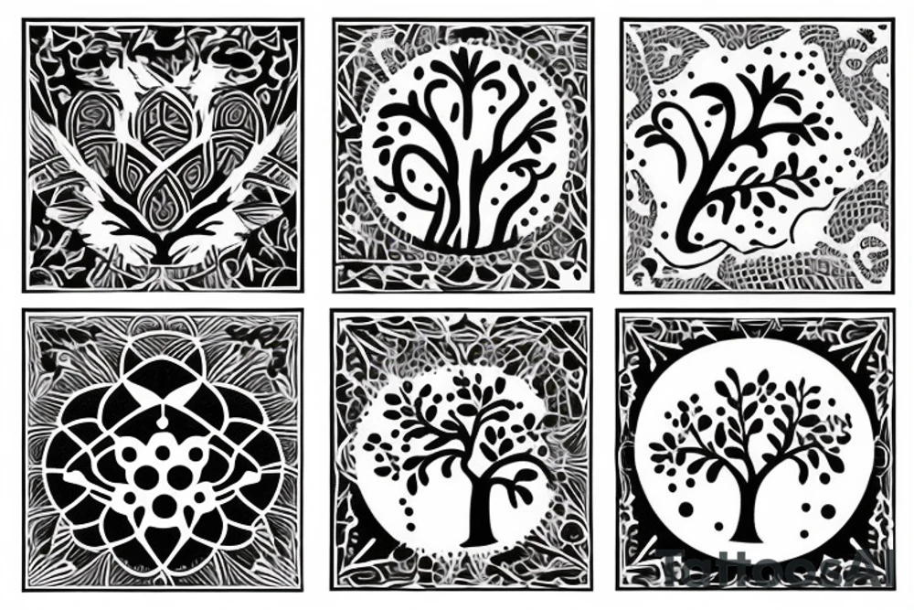 whole arm slavic tatto with Tree tattoo idea