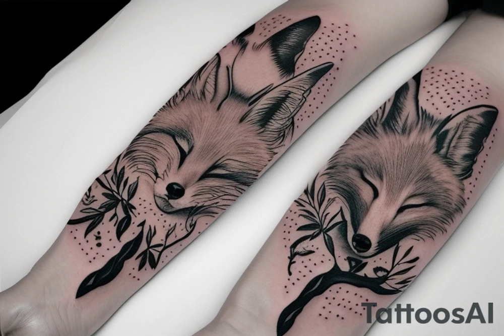 Fox sleeping tattoo idea