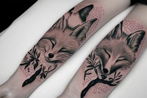 Fox sleeping tattoo idea