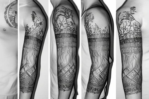 whole arm slavic tatto with Tree tattoo idea