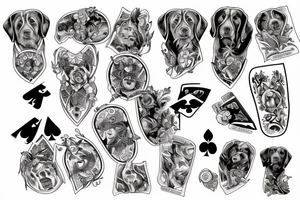 playing card with labradors tattoo idea