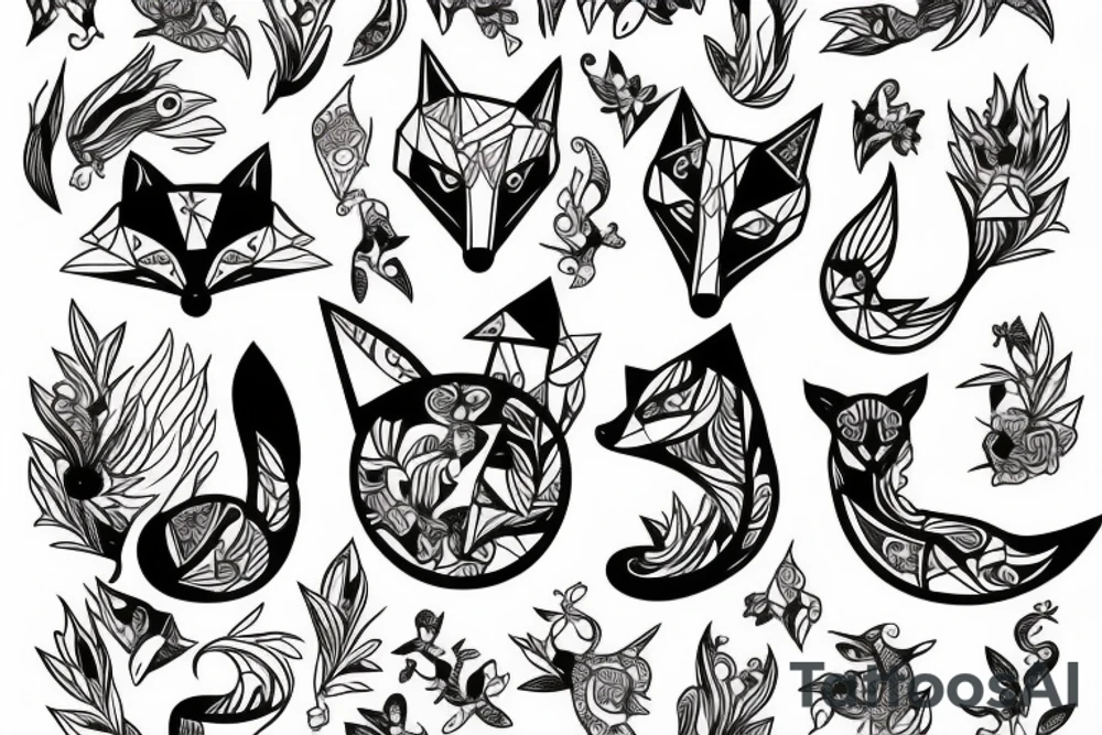 Fox jumping tattoo idea