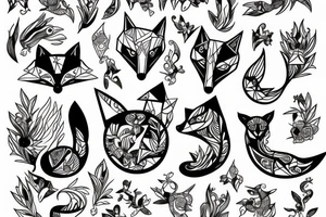 Fox jumping tattoo idea