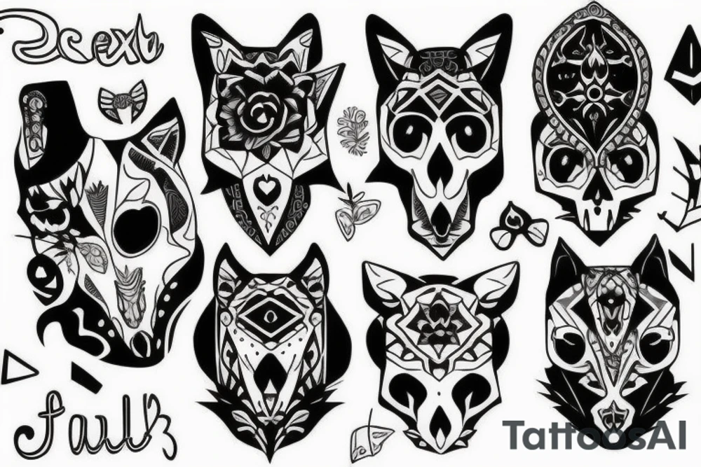 Fox skull tattoo idea
