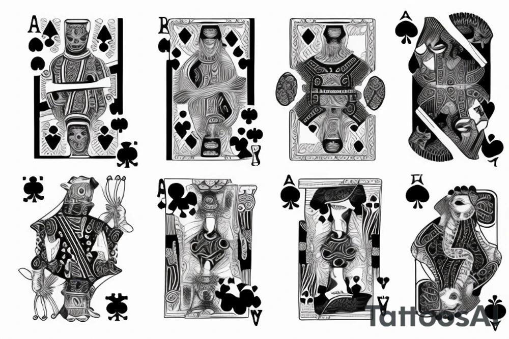 playing card dog tattoo idea