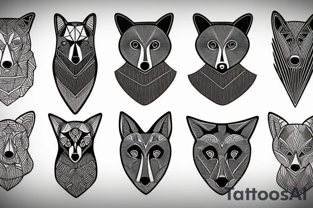 Bear and fox tattoo idea
