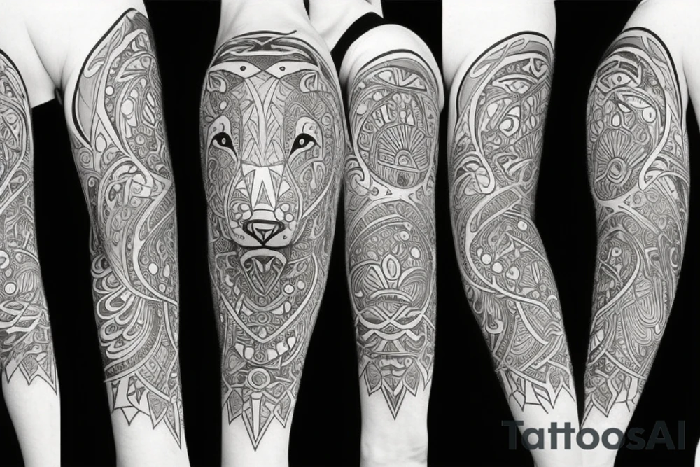 Bear and fox tattoo idea