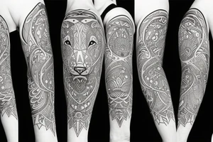Bear and fox tattoo idea