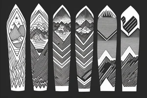 Mountains and sunrise tattoo idea