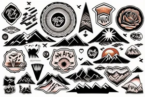 Sunrise over mountains tattoo idea