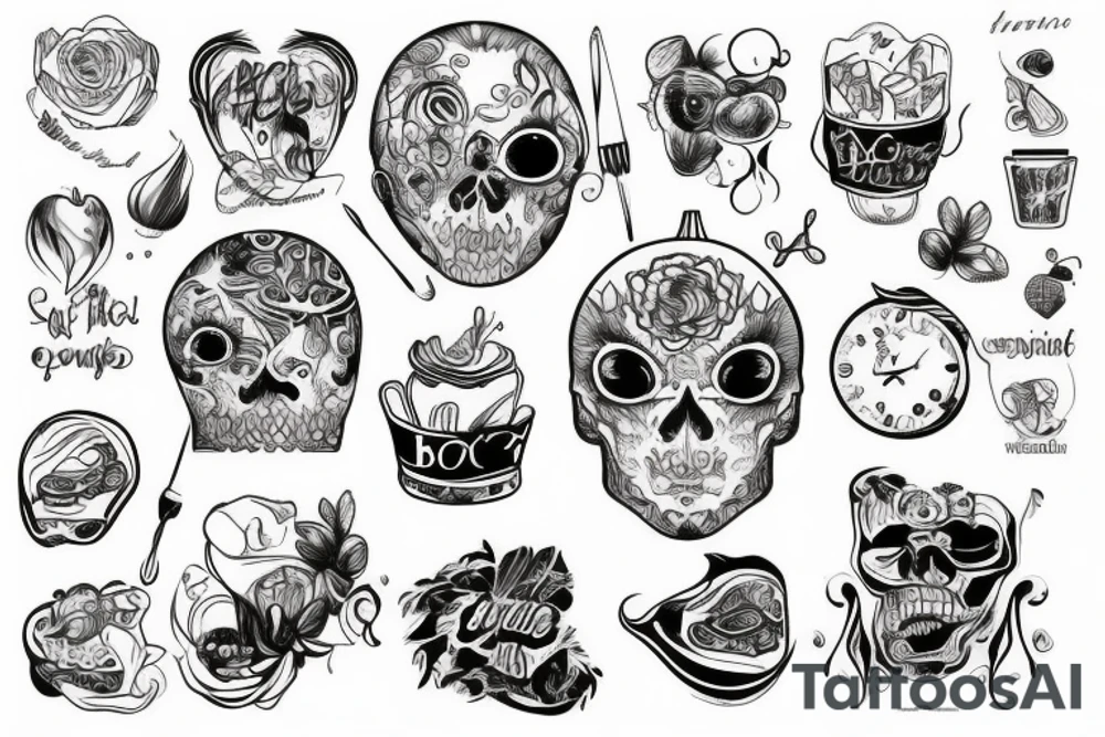 tatuaż bon apetit na tyłku damskim tattoo idea