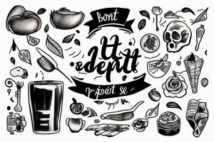 bon apetit writing tattoo idea