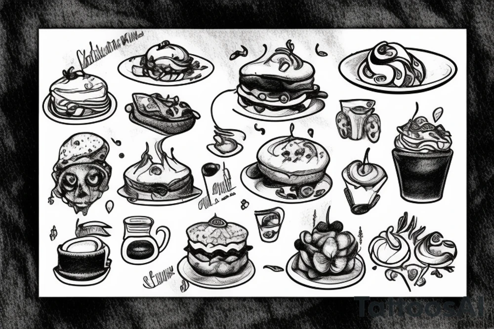 napis "bon apetit" tattoo idea