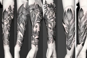 Plants wrapped around arm tattoo idea