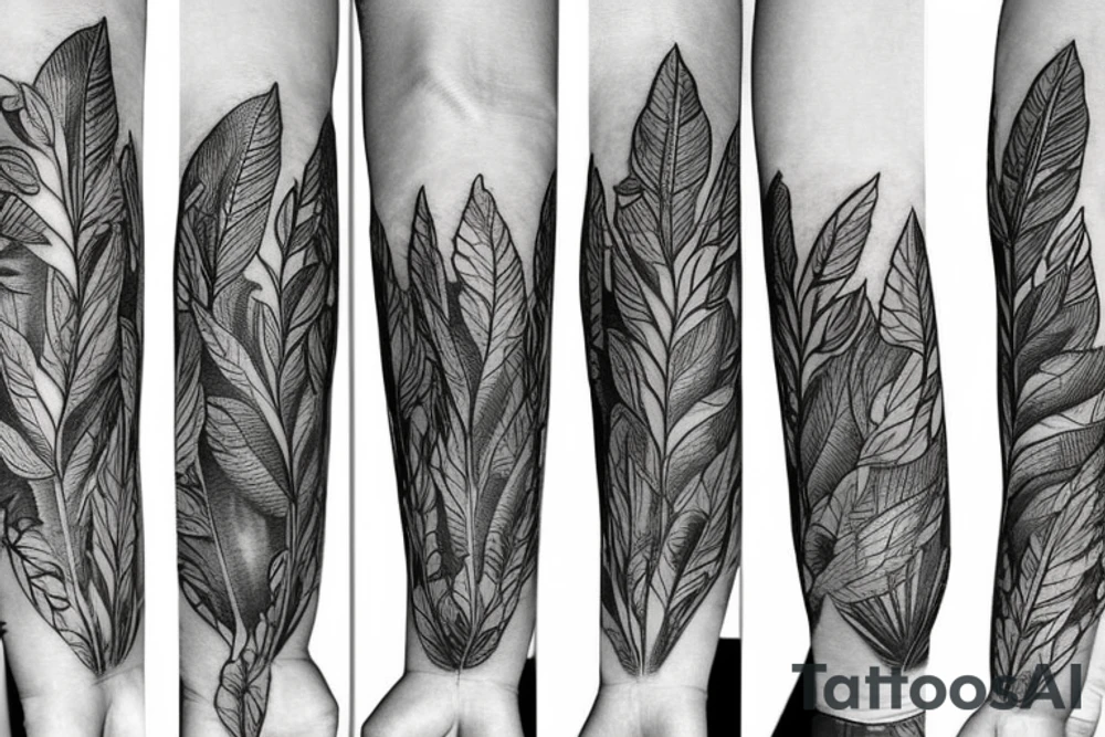 Plants wrapped around arm tattoo idea