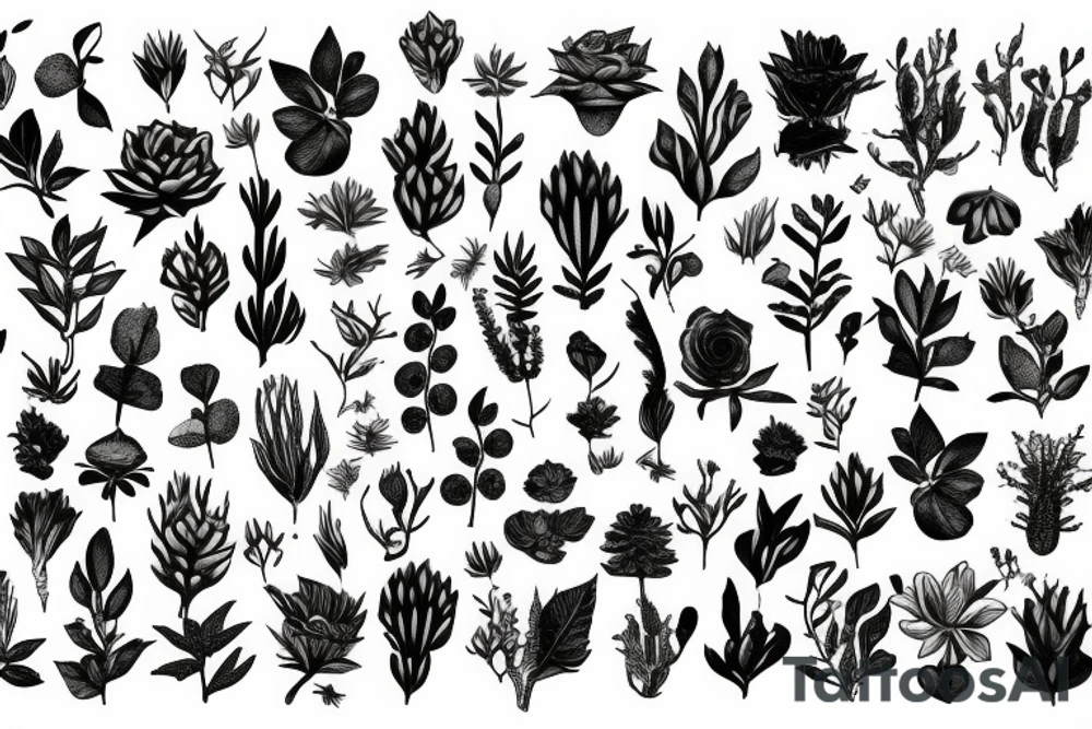 Plants wrapped around arm tattoo idea