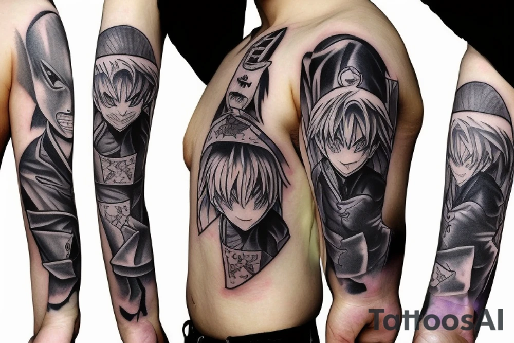 hunter x hunter phantom troupe tattoo on right shoulder tattoo idea