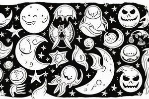 Ghost in the moon tattoo idea