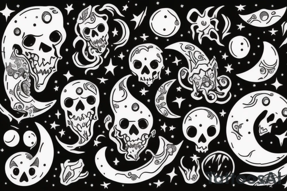 Ghost in the moon tattoo idea